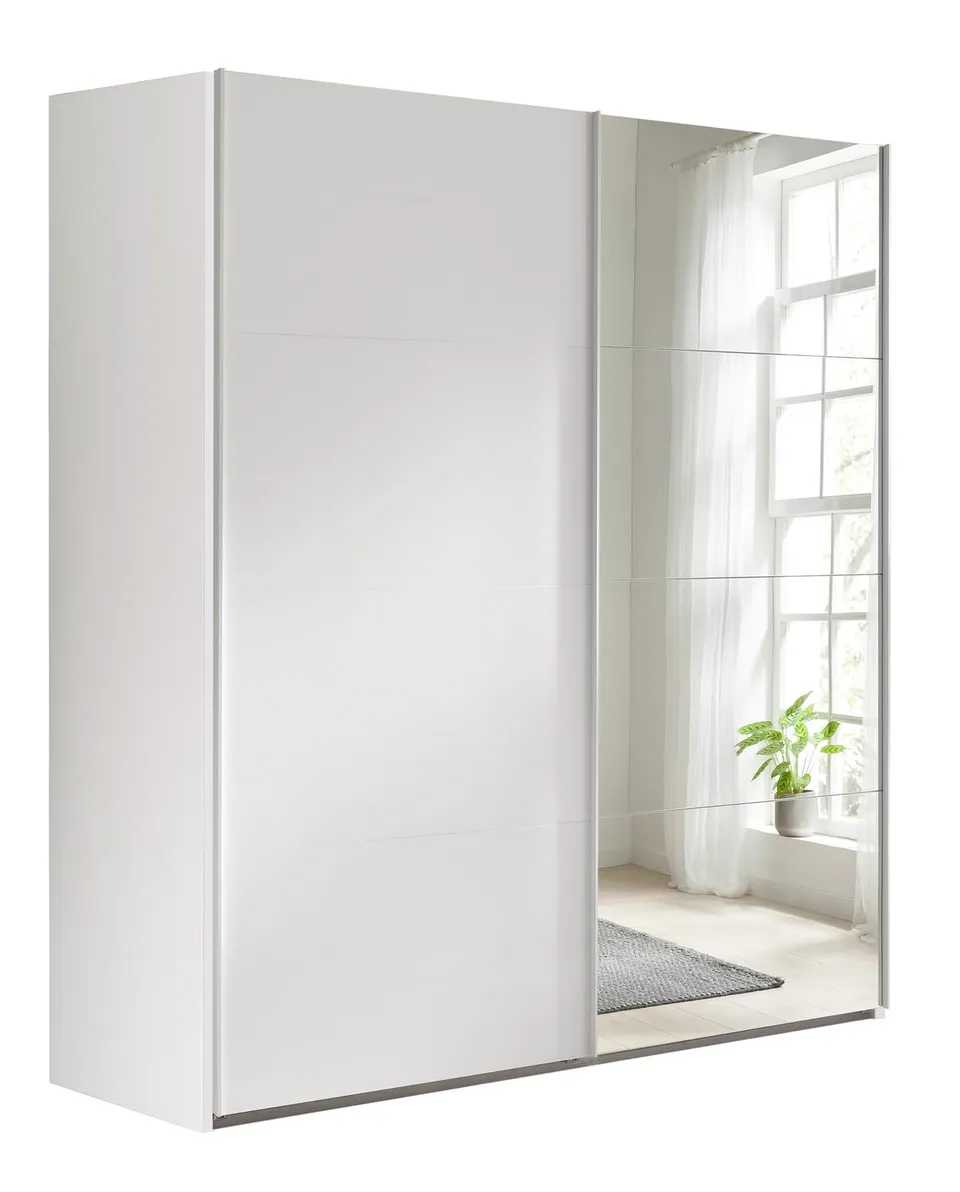 Composad Systema Armadio 2 Ante Scorrevoli 200 cm Bianco Specchio