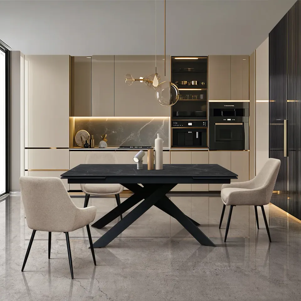 Epocantica Calacatta Black Lux Tavolo Allungabile Ceramica 12 Posti
