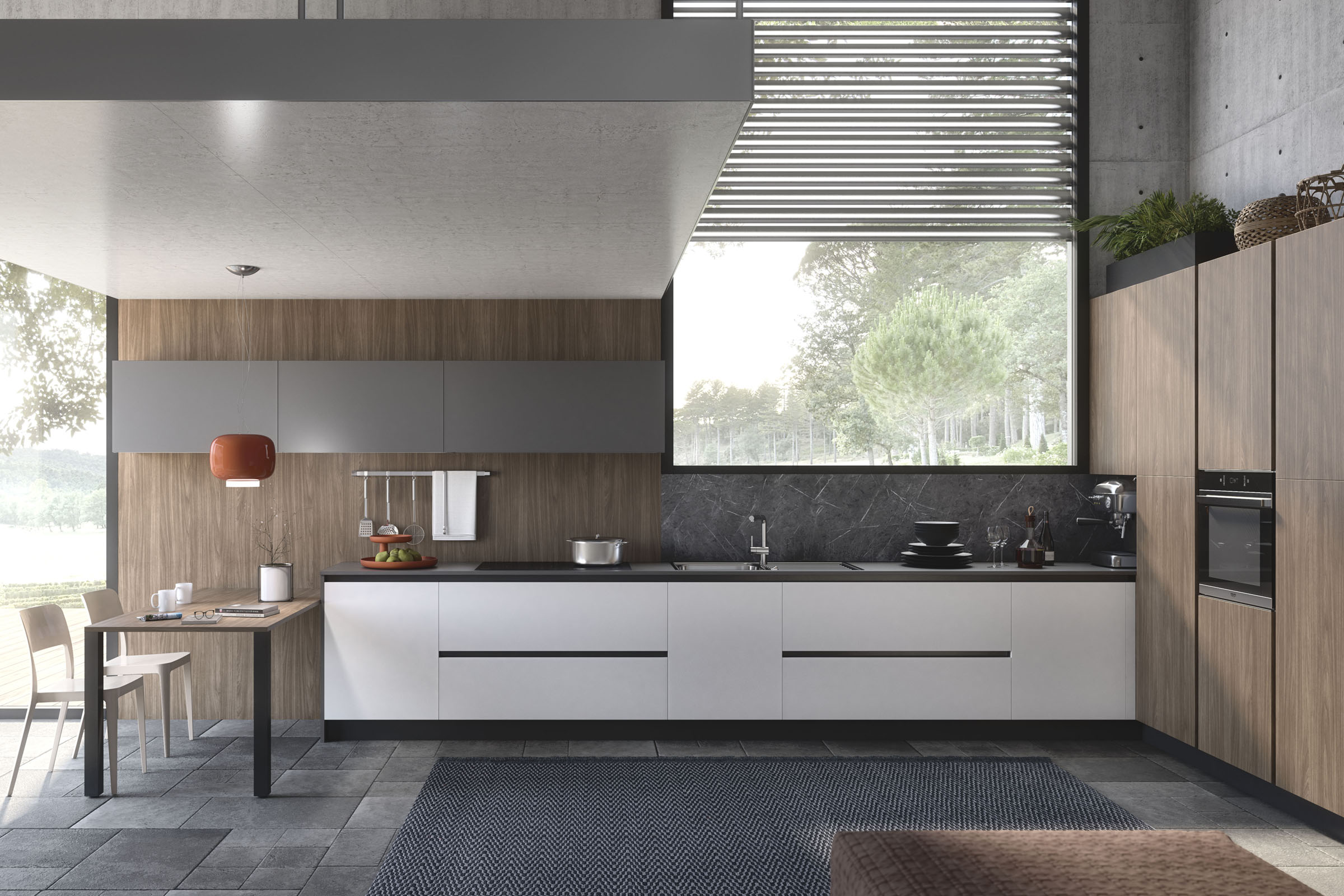 S75 SUPREME Ingrid cucina noce bianco opaco