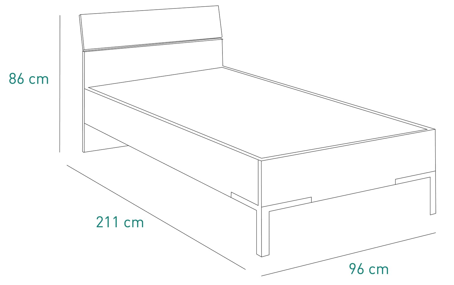 COMPOSAD Privilegio Letto singolo bianco laccato