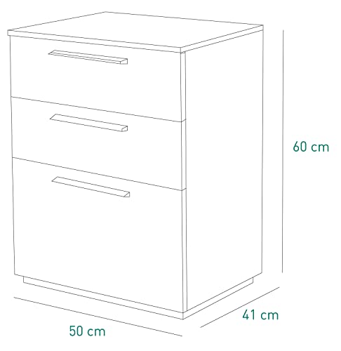 Composad Semplice Comodino 3 Cassetti Bianco Laccato