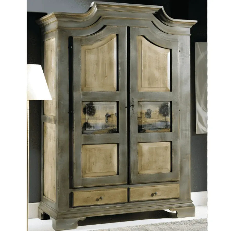 Epocantica Armadio Piemontese 2 Ante Azzurro Bianco 150 cm