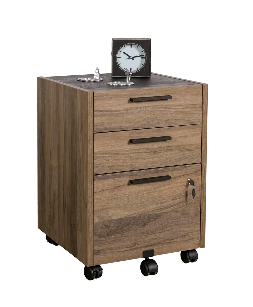 Composad Davinci Brera cassettiera 3 cassetti con chiave noce