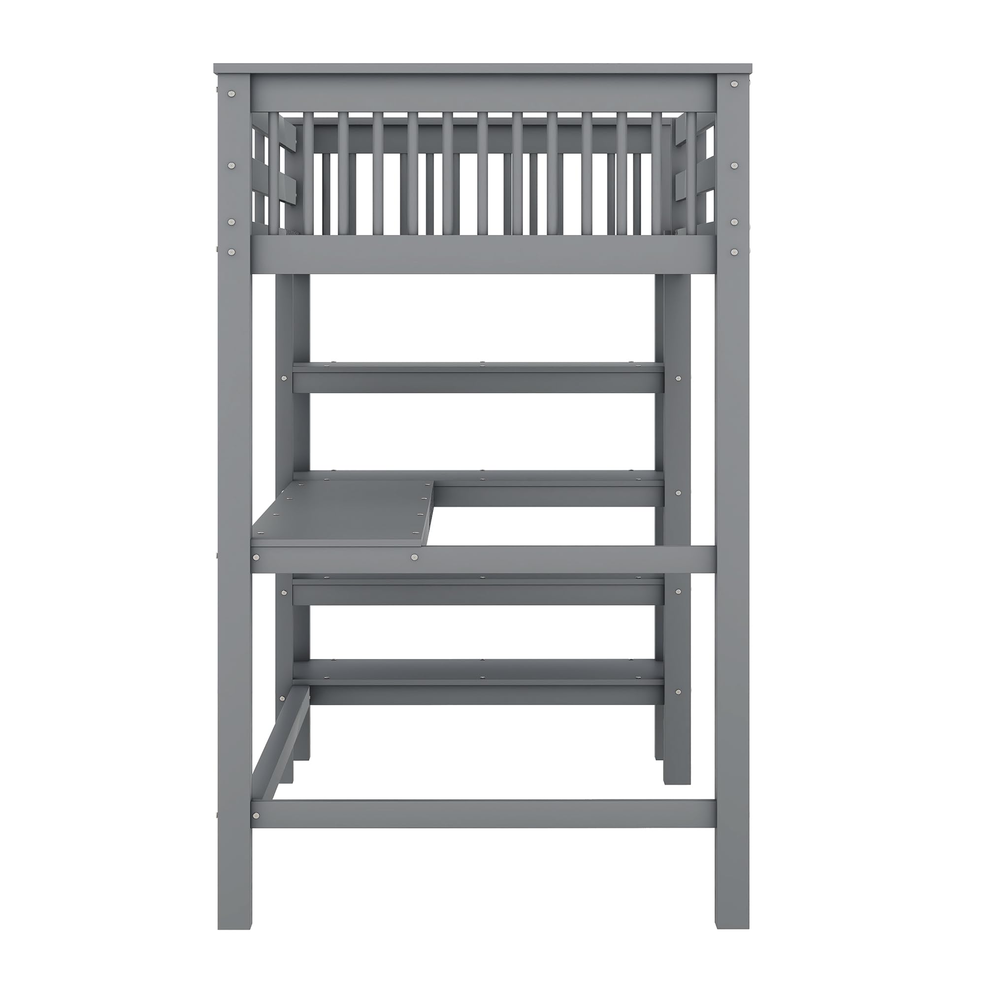 Dolamani Letto a Soppalco 90x200 con Scrivania Grigio