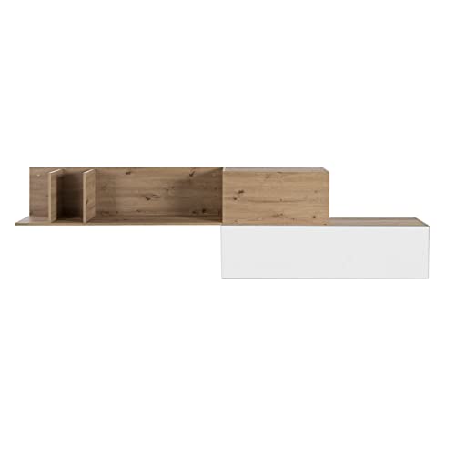 Composad Mundi Pensile 3 Vani 2 Ribalte Bianco Rovere Miele
