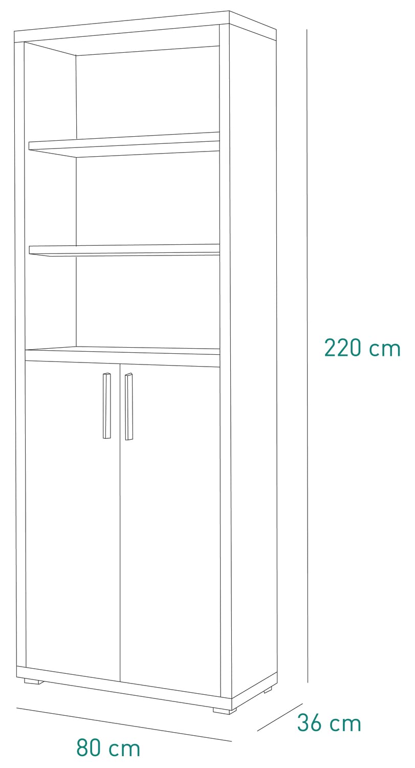Composad Stampa Libreria Alta 2 Ante Rovere Bordeaux 80 cm