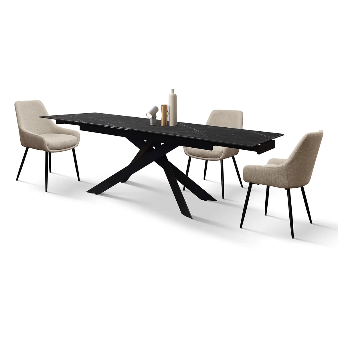 Epocantica Calacatta Black Lux Tavolo Allungabile Ceramica 12 Posti