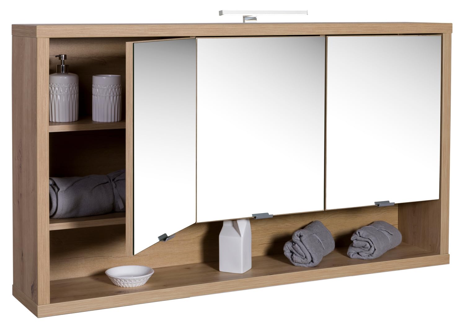 Composad Ladama specchiera bagno 3 ante rovere mielato