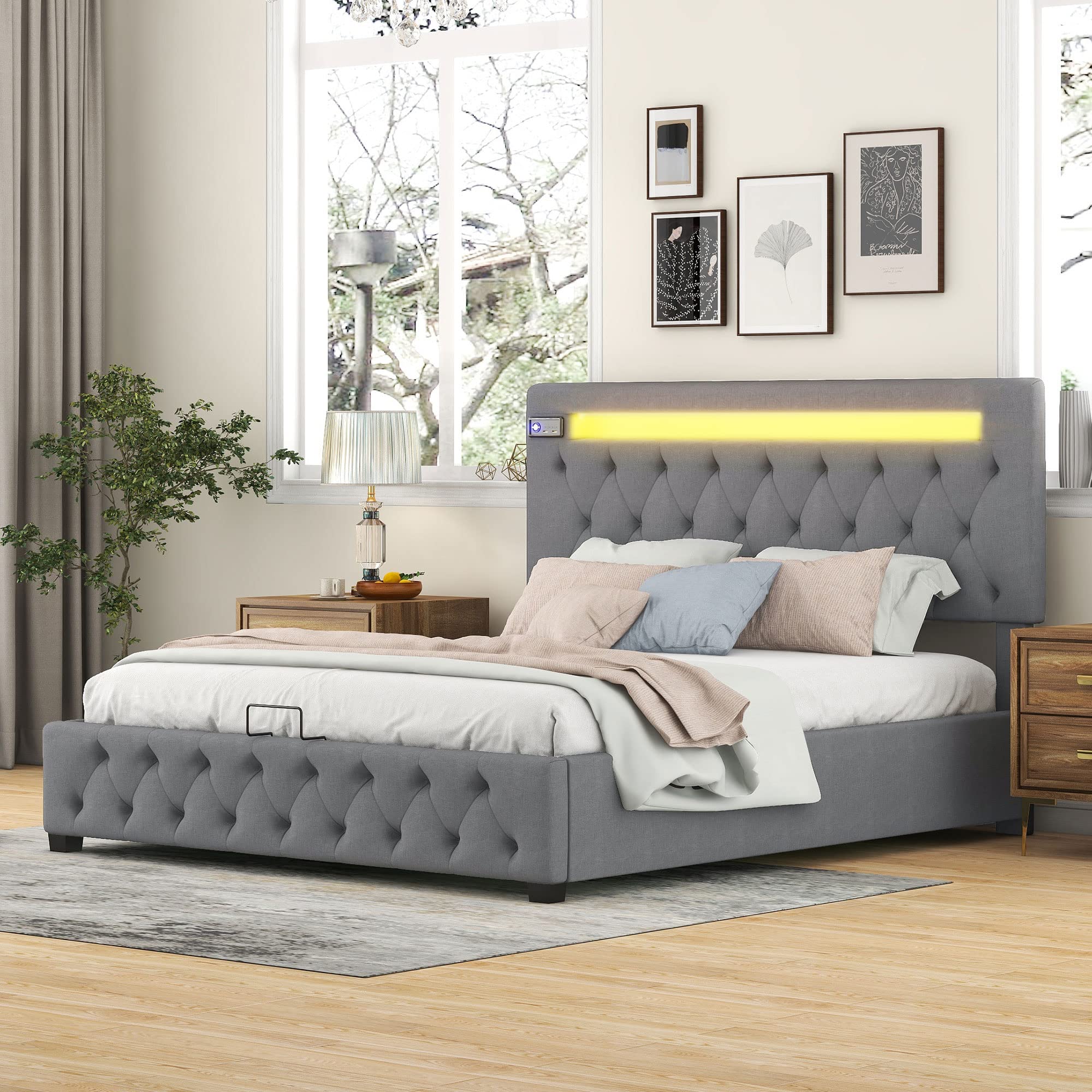 Dolamaní Letto contenitore 140x200 lino grigio