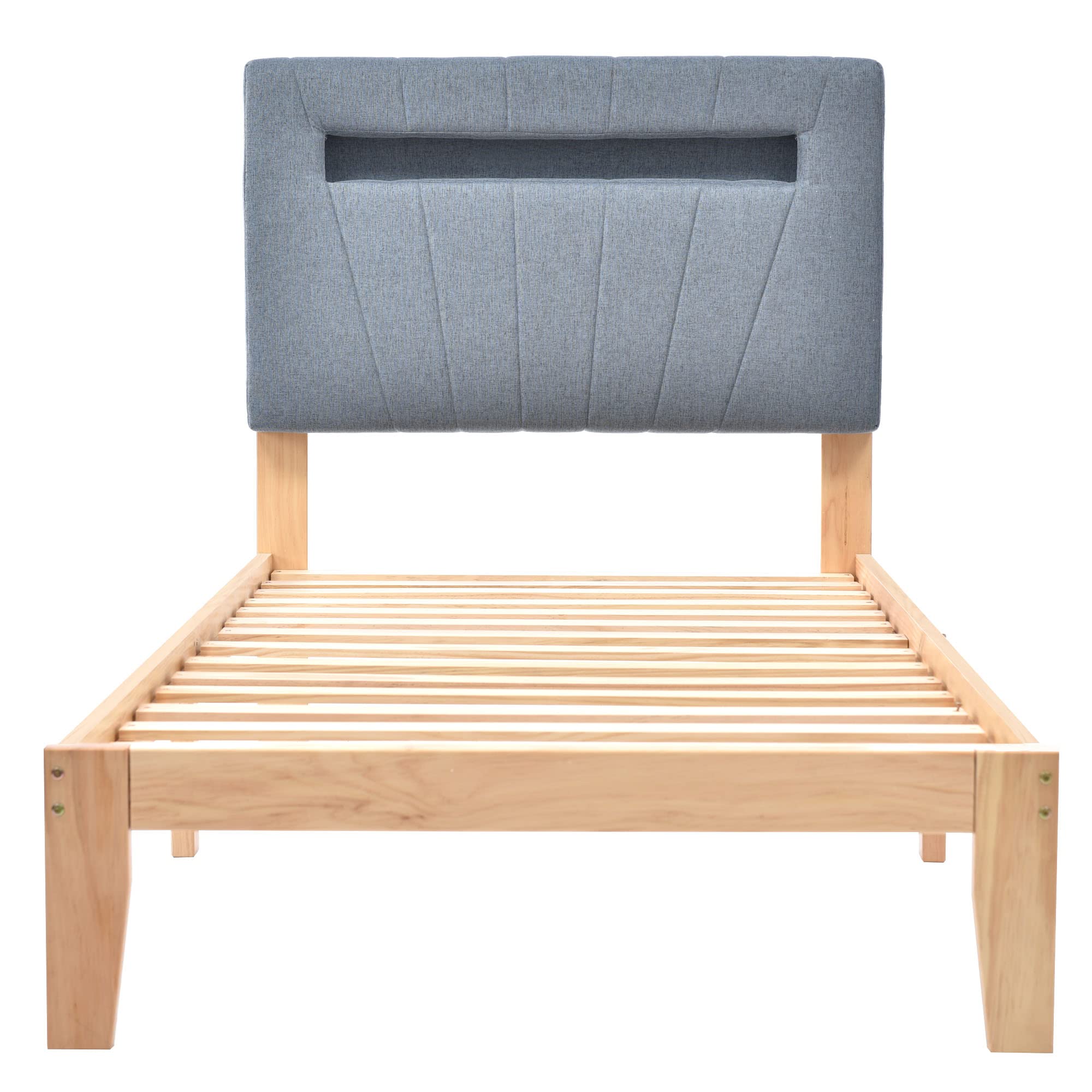 Dolamaní letto singolo 90x200 legno testiera imbottita