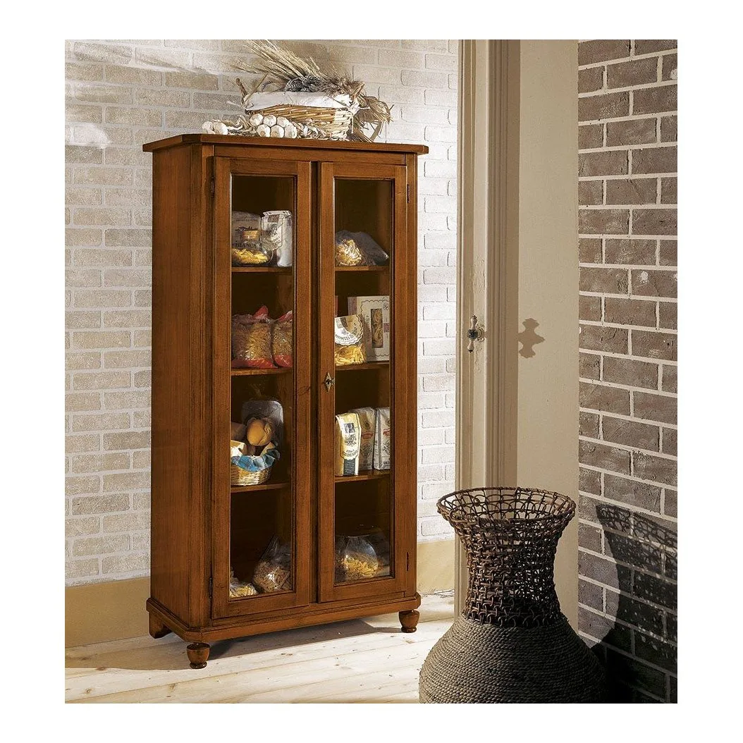 Epocantica Vetrina 2 Porte 3 Ripiani Legno Massello 88 cm