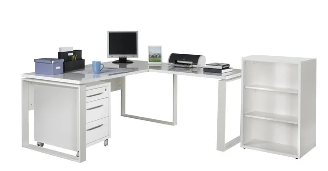 Composad Disegno Set Ufficio 170 e 170 cm K04 Bianco 3 Pezzi