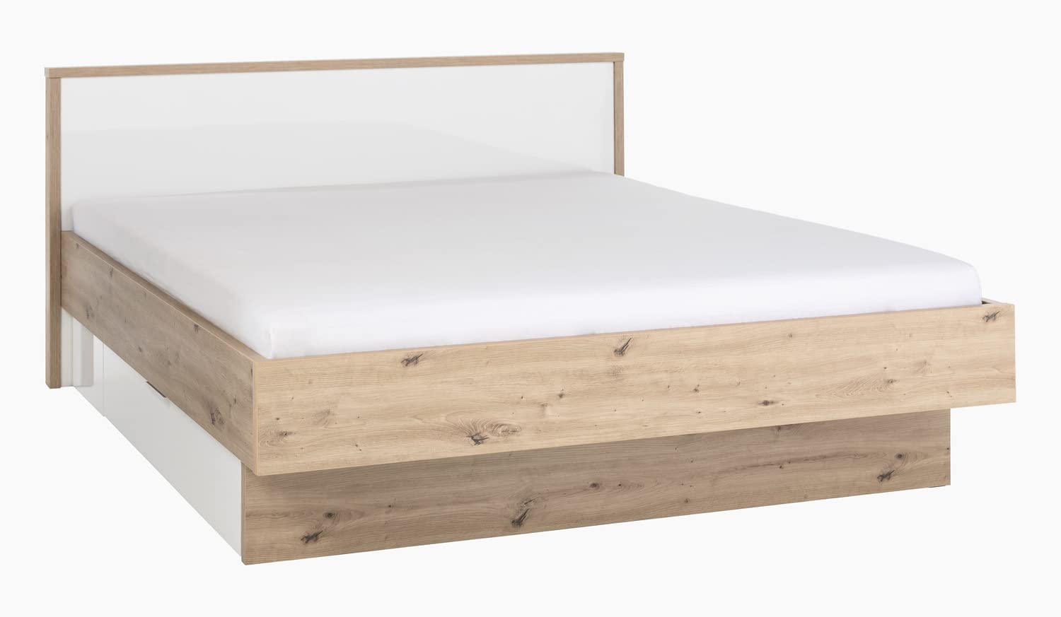 Composad Mundi letto matrimoniale contenitore rovere bianco