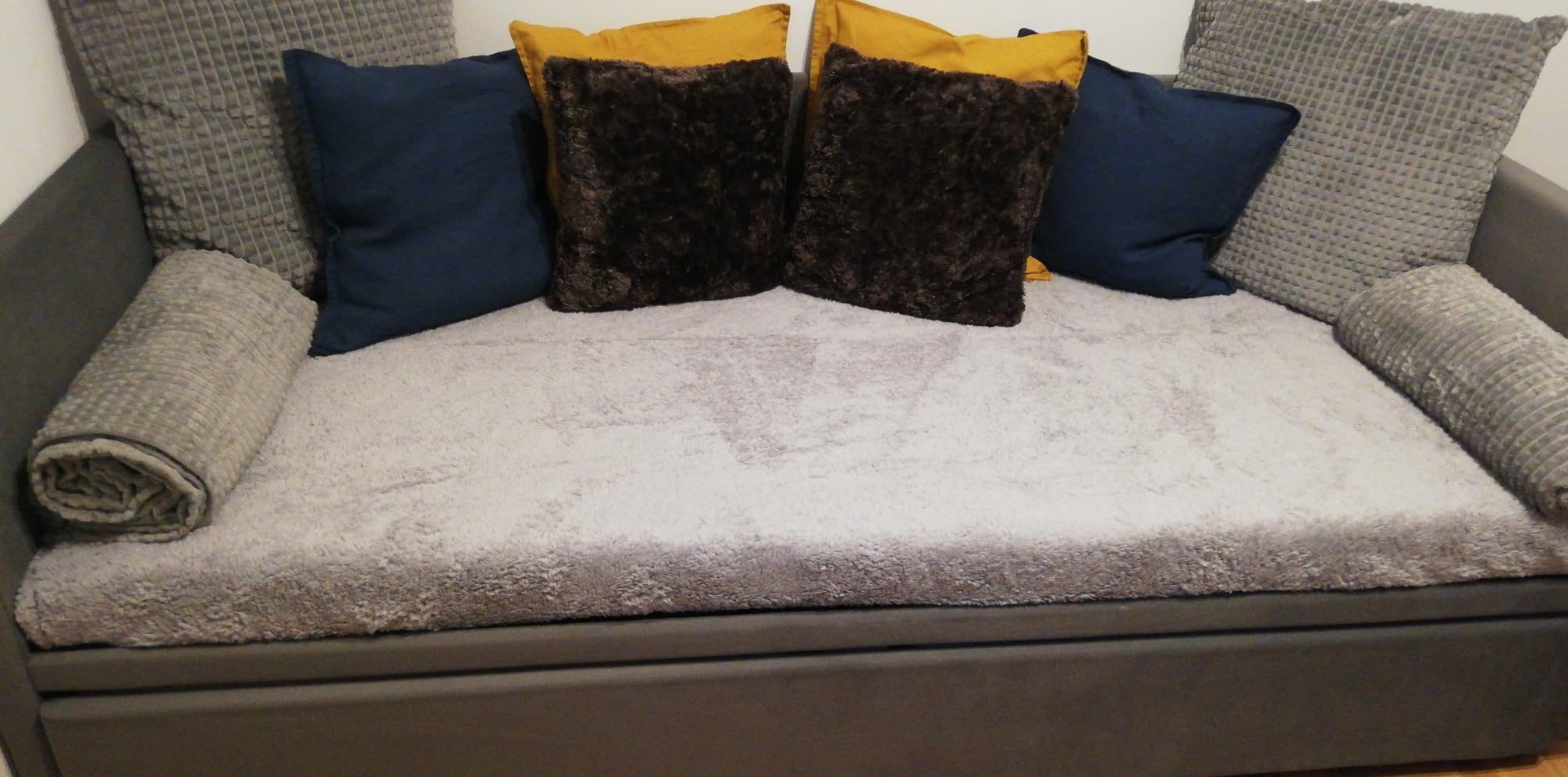 Dolamani Grigio Chiaro C Divano Letto Lino 90/180x200 cm