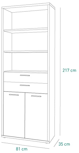Composad Davinci Libreria 2 Ante 2 Cassetti 3 Vani Rovere
