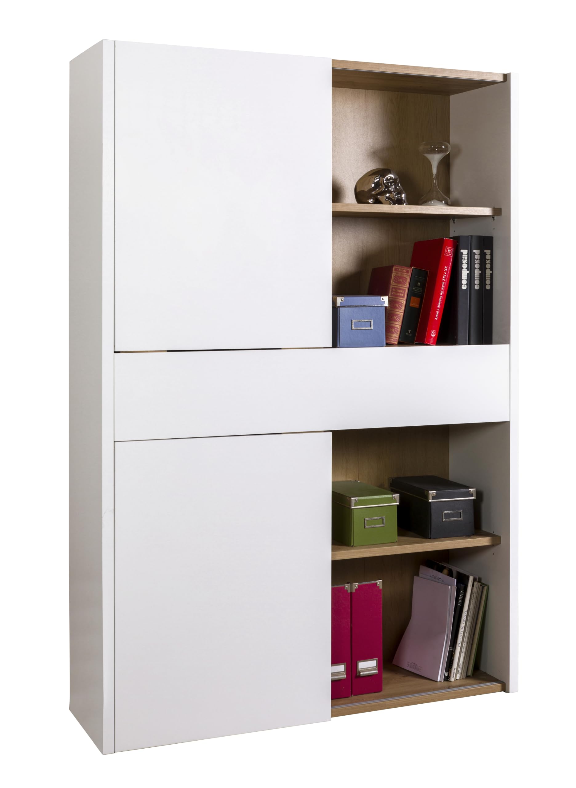 Composad Abile ufficio completo 3 mobili bianco laccato