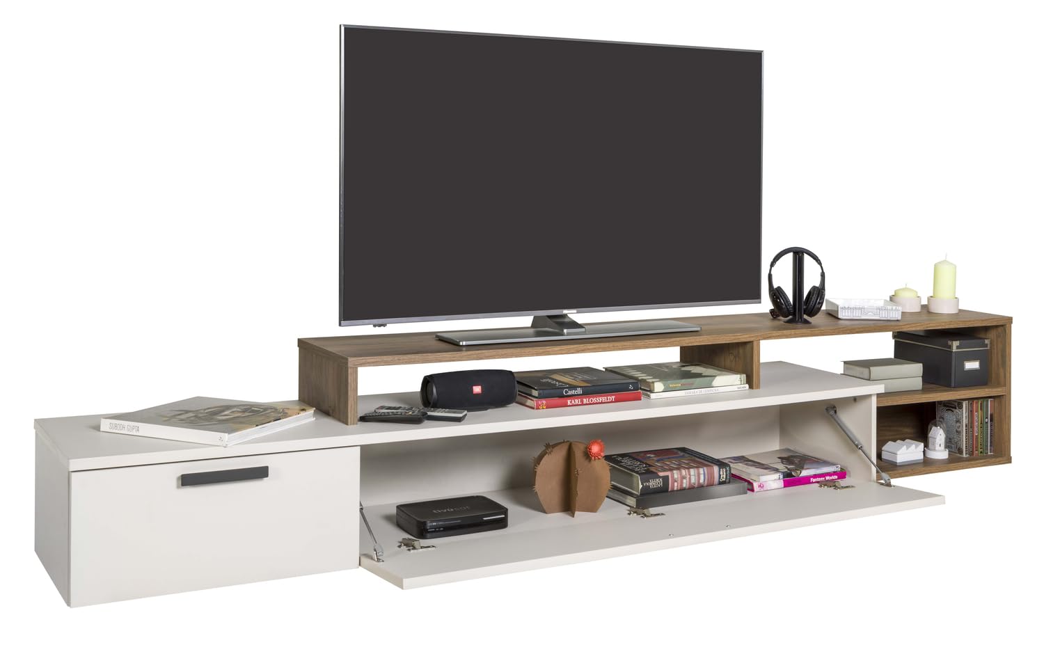 Composad Vittoria Soggiorno Completo Porta TV Noce Brera 3 Pezzi