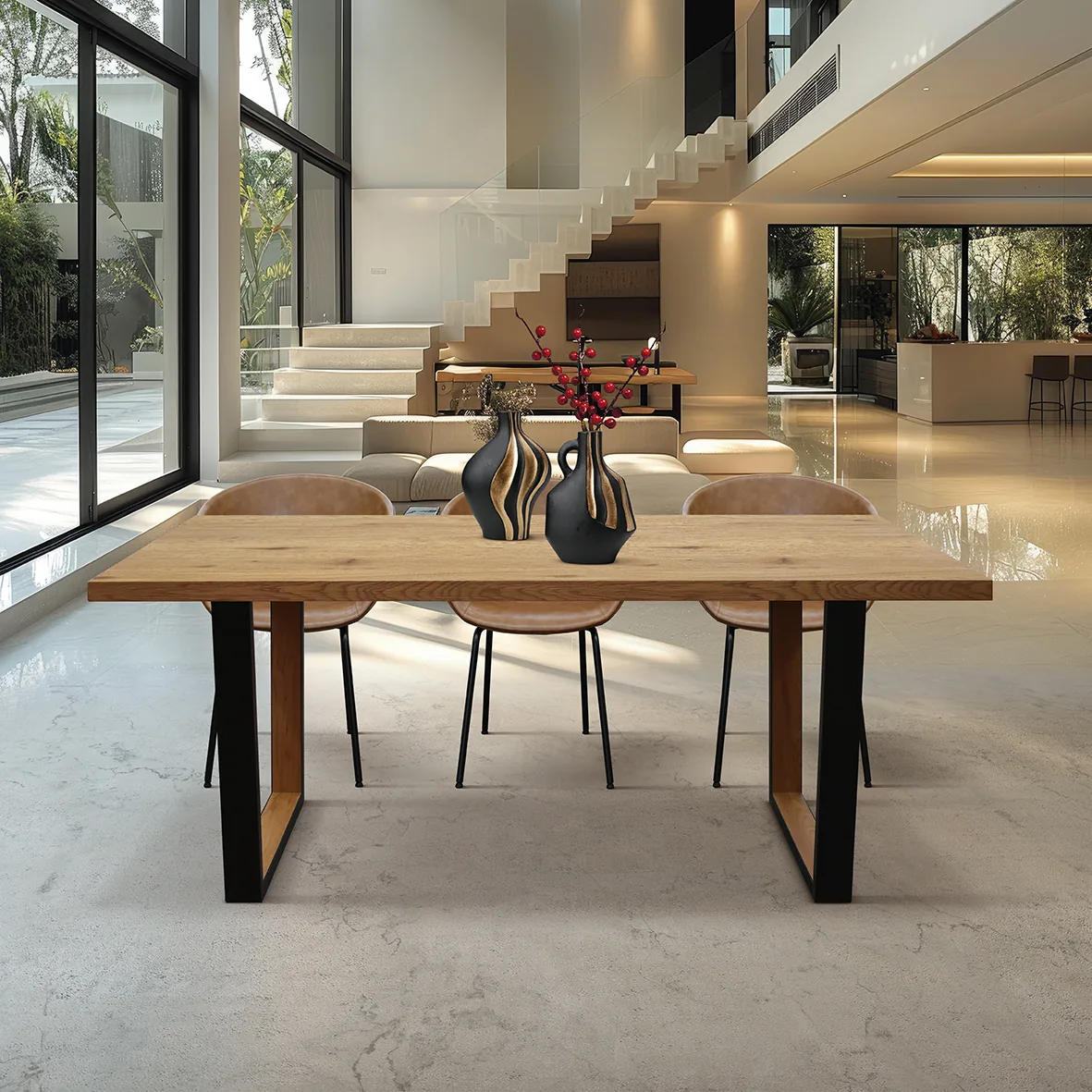 Epocantica Industrial tavolo fisso 180x90 rovere