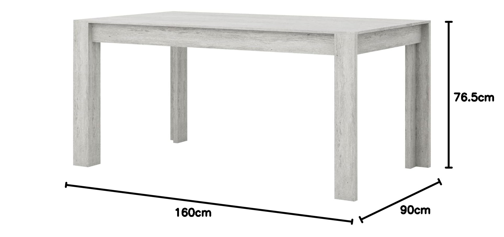 Composad Pensiero Tavolo 6 Posti 160x90 Grigio Cemento