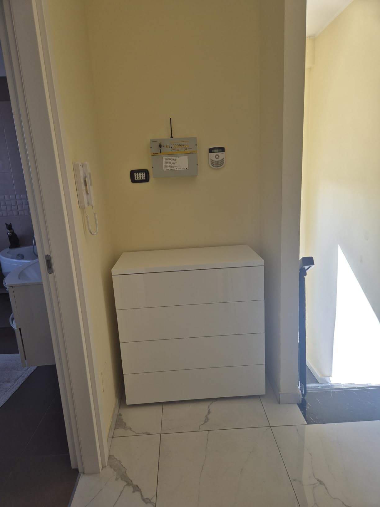 Composad Privilegio 4 Cassetti Cassettiera Bianco Laccato 85 cm