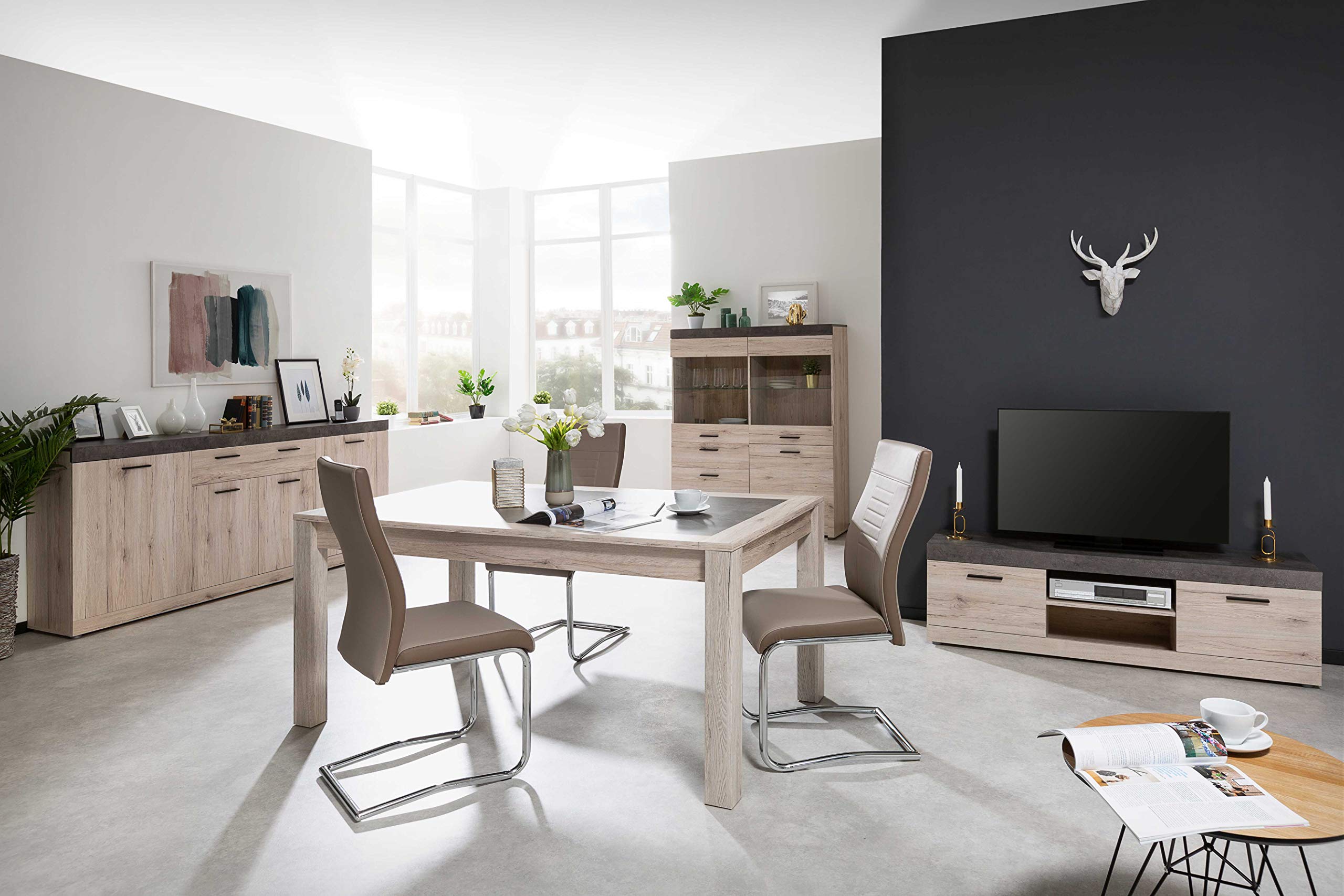 Iperbriko mobile porta TV 2 ante rovere ossido 130 cm