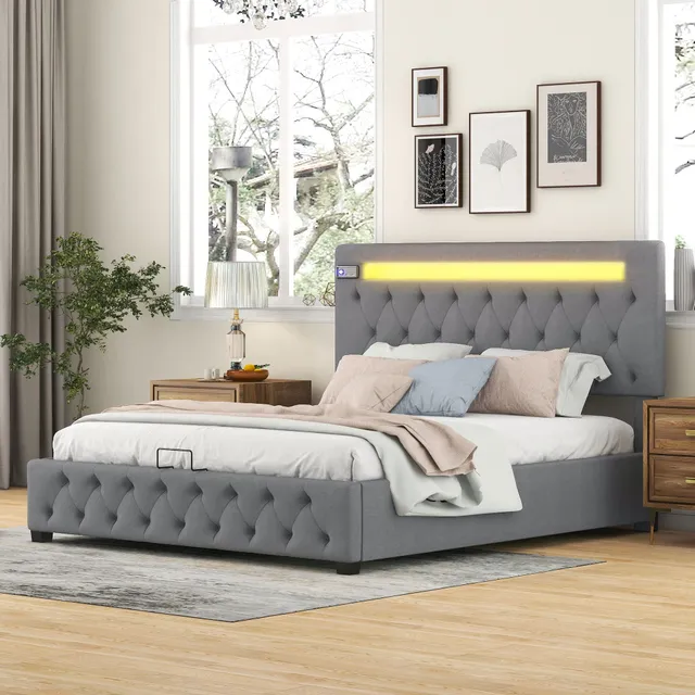 Dolamaní Letto contenitore 140x200 lino grigio