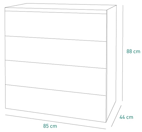 Composad Privilegio 4 Cassetti Cassettiera Bianco Laccato 85 cm