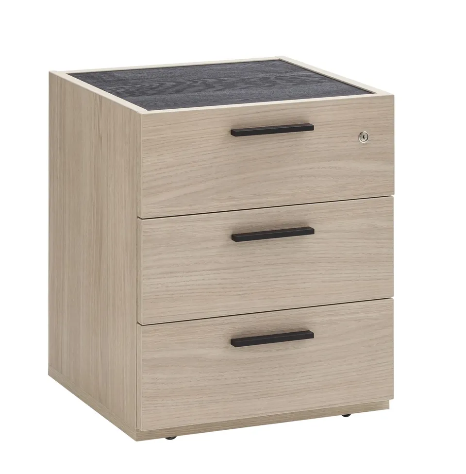 Composad Davinci cassettiera 3 cassetti rovere nero