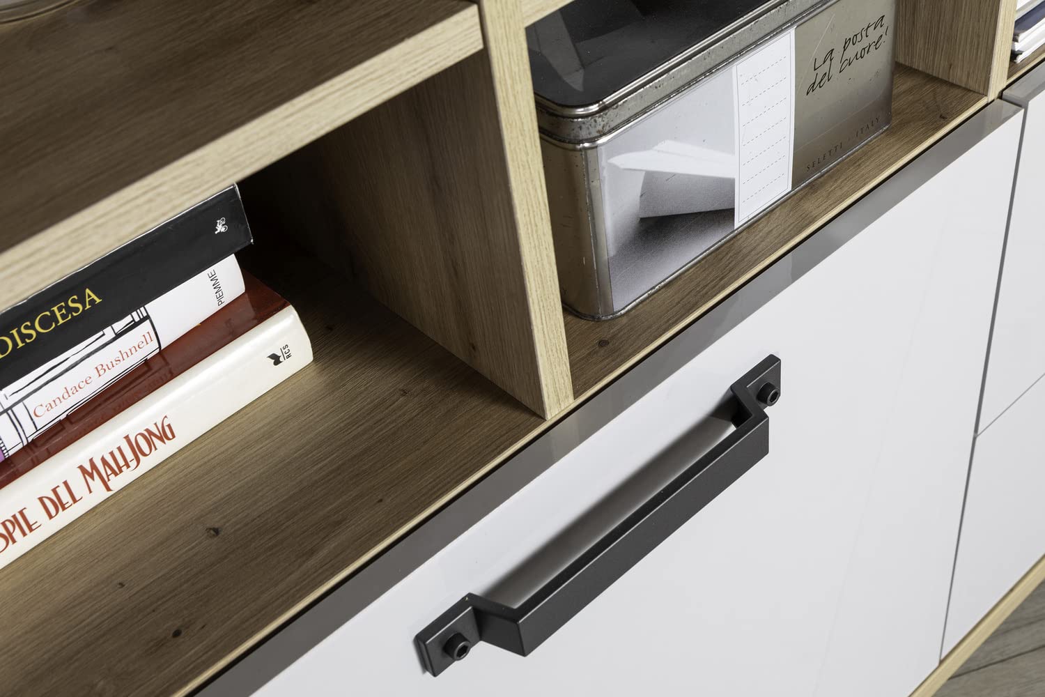 Composad LaFabrica Libreria 2 Cassetti 1 Anta 10 Vani Rovere Grigio