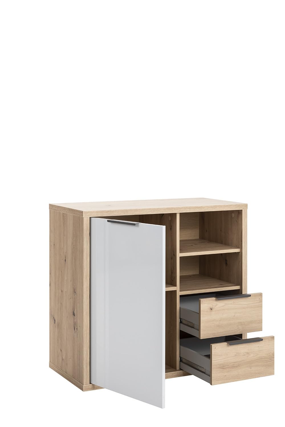 Composad Velata Mobile 1 Anta 2 Cassetti Rovere Grigio 91 cm