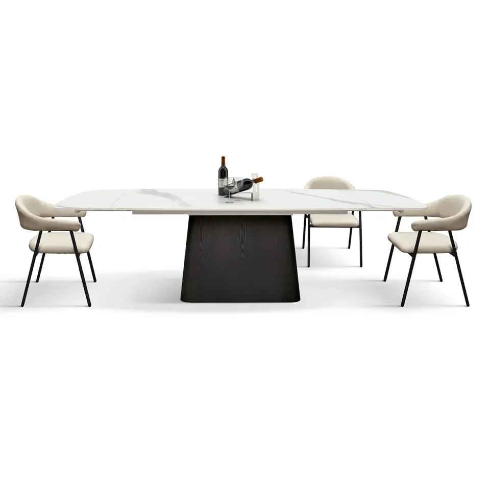 Epocantica tavolo allungabile ceramica bianco statuario 8-12 posti