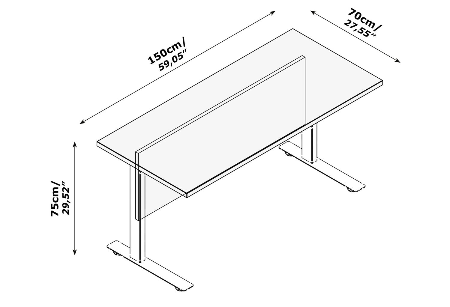 Composad Pronto Gambe Metallo scrivania ufficio 150 cm rovere