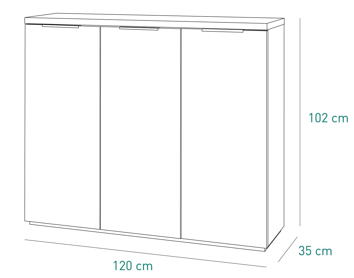 Composad Mundi Scarpiera 3 Ante Rovere Bianco 120 cm
