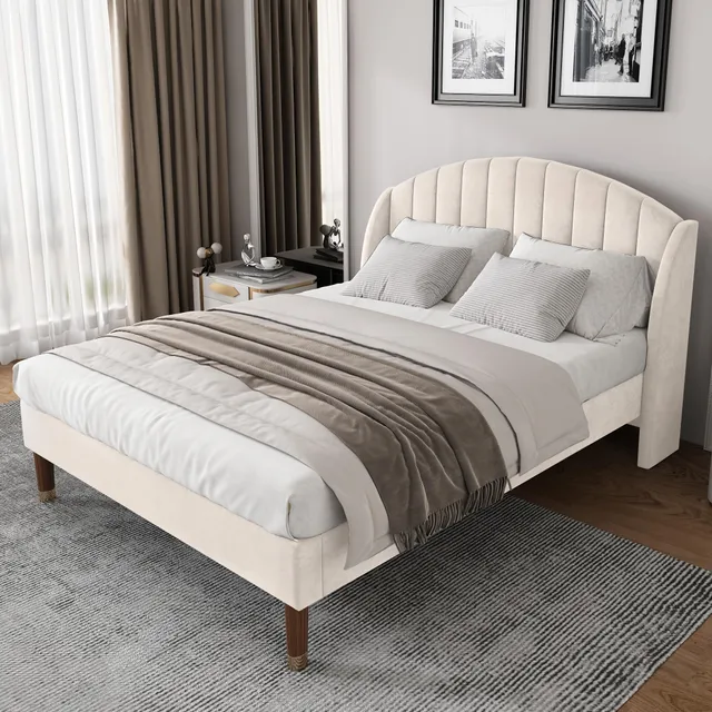 Dolamaní Letto imbottito 160x200 velluto bianco