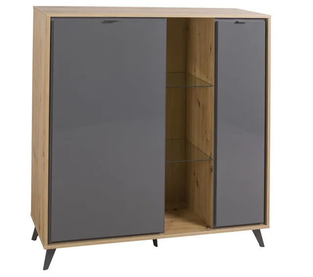 Composad Cornice madia 2 ante vetro rovere titanio 123 cm