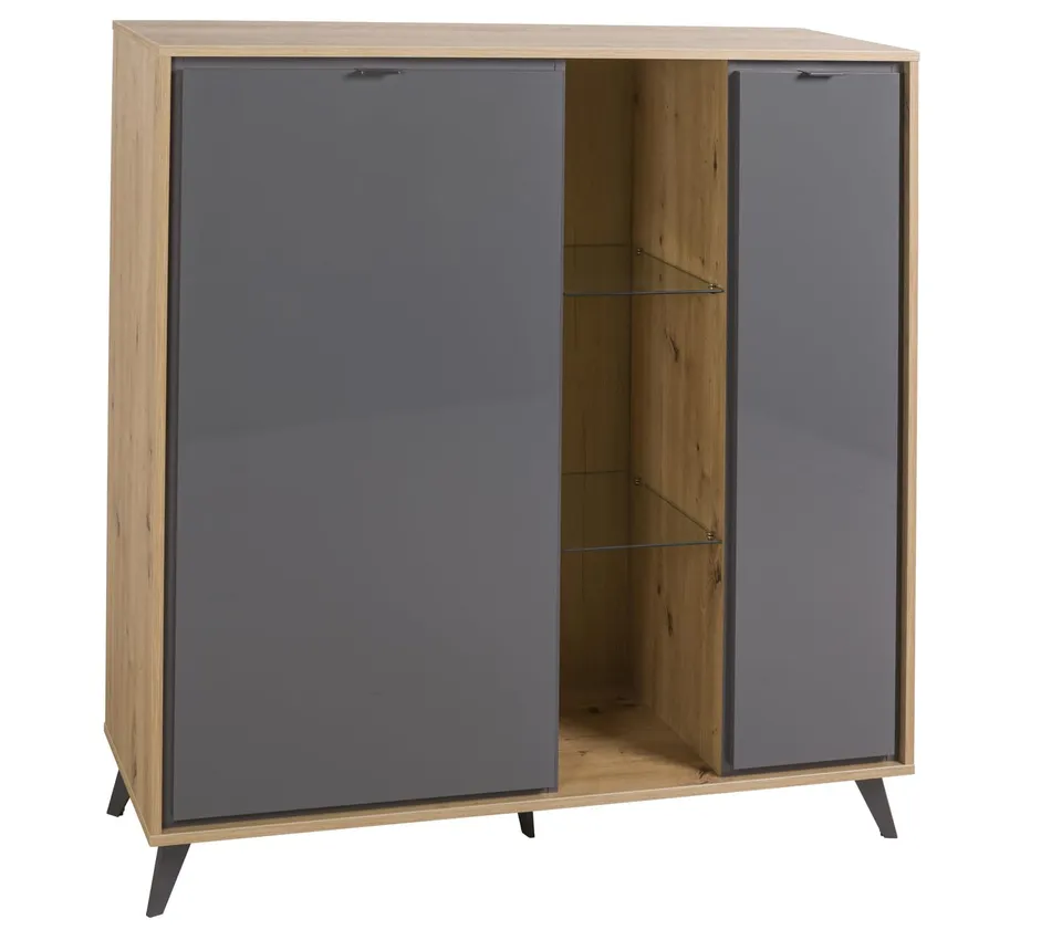 Composad Cornice madia 2 ante vetro rovere titanio 123 cm