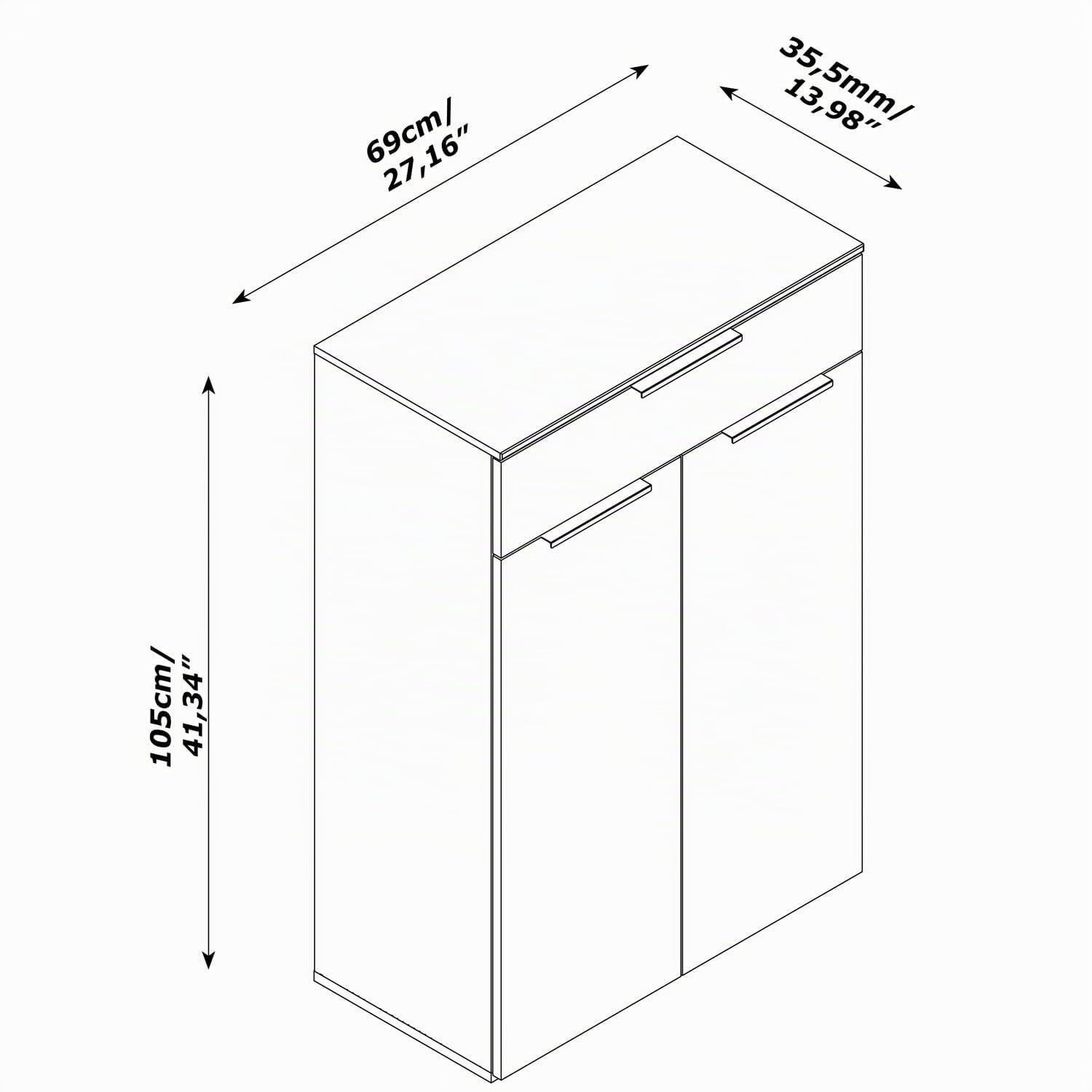 Composad Pronto 1 Cassetto 2 Ante mobile ufficio rovere mielato