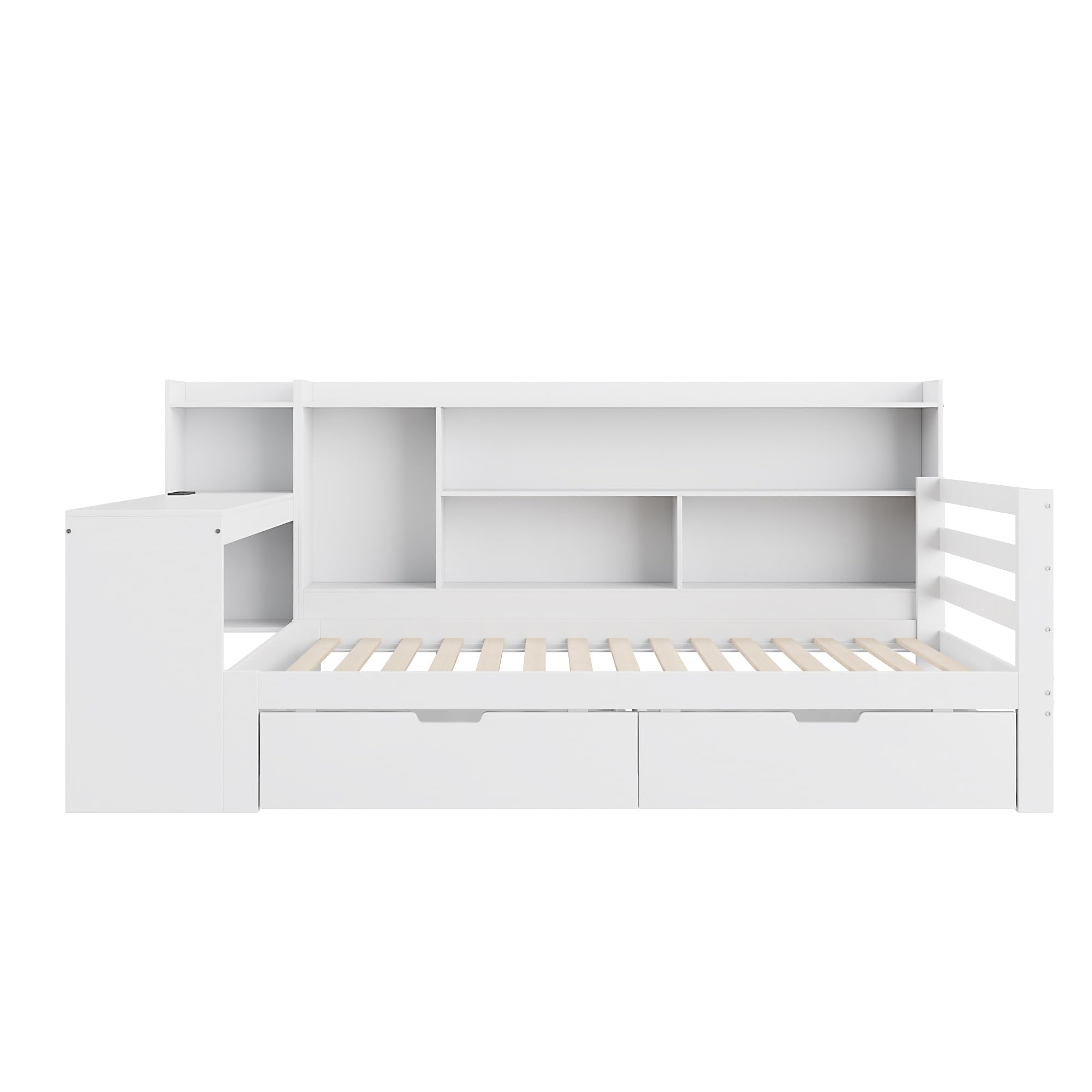 Dolamaní Letto 90x200 con scrivania e cassetti bianco