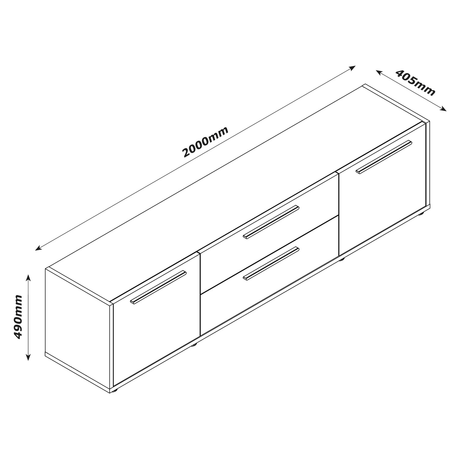 COMPOSAD Riserva Mobile Porta TV 2 Ante 1 Cassetto Rovere