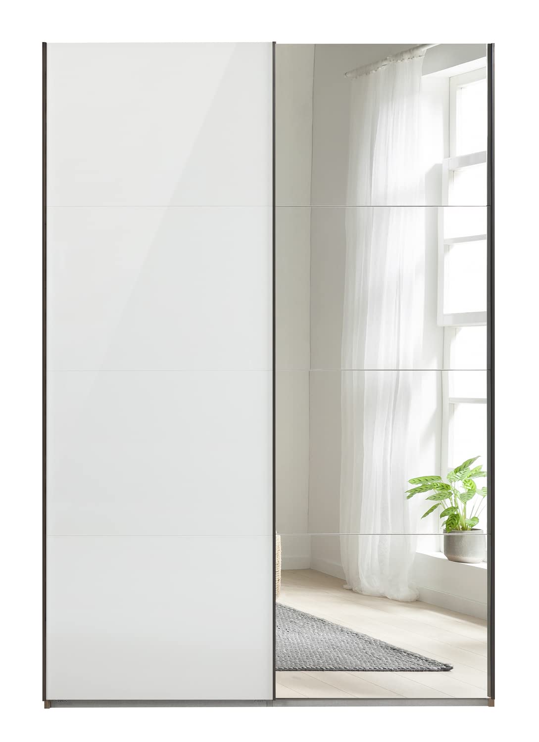 Composad Systema armadio 2 ante scorrevoli 150 specchio rovere bianco
