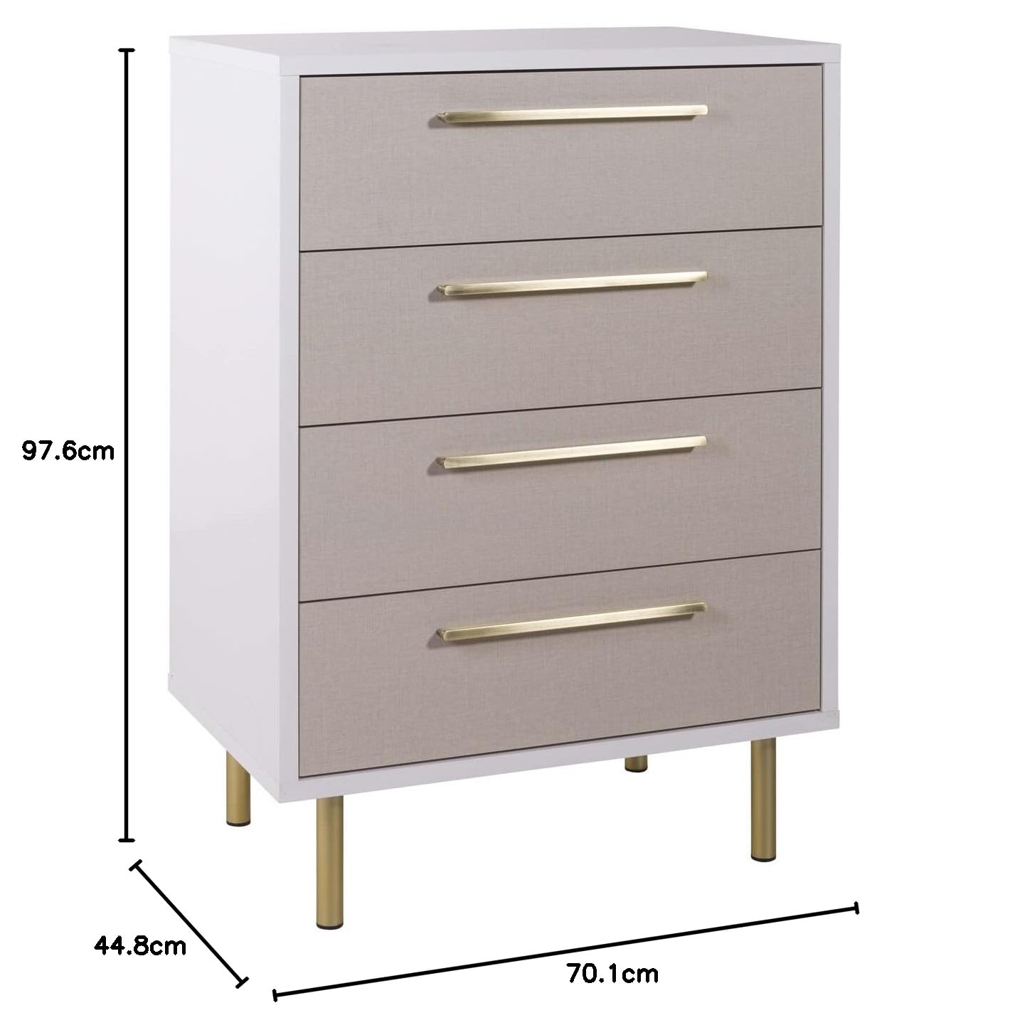 Composad Western cassettiera 4 cassetti twist bianco laccato