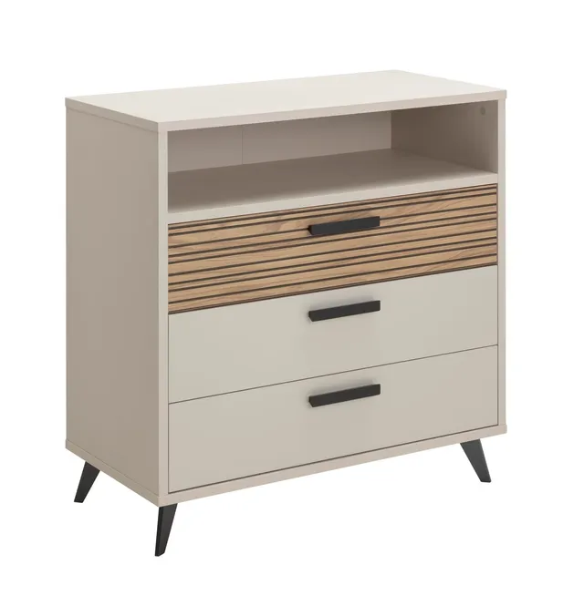 Composad Bravo Cassettiera 3 Cassetti 1 Vano Grigio Cashmere