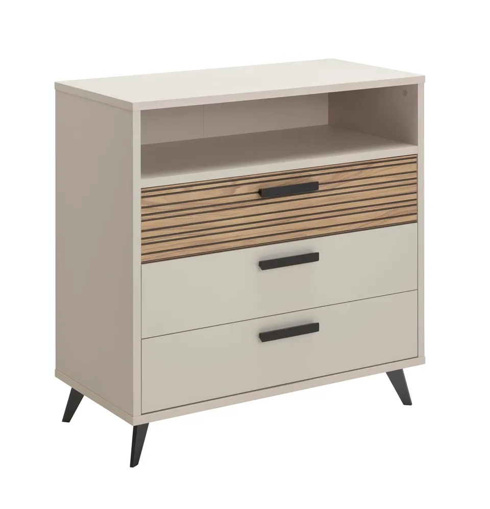 Composad Bravo Cassettiera 3 Cassetti 1 Vano Grigio Cashmere