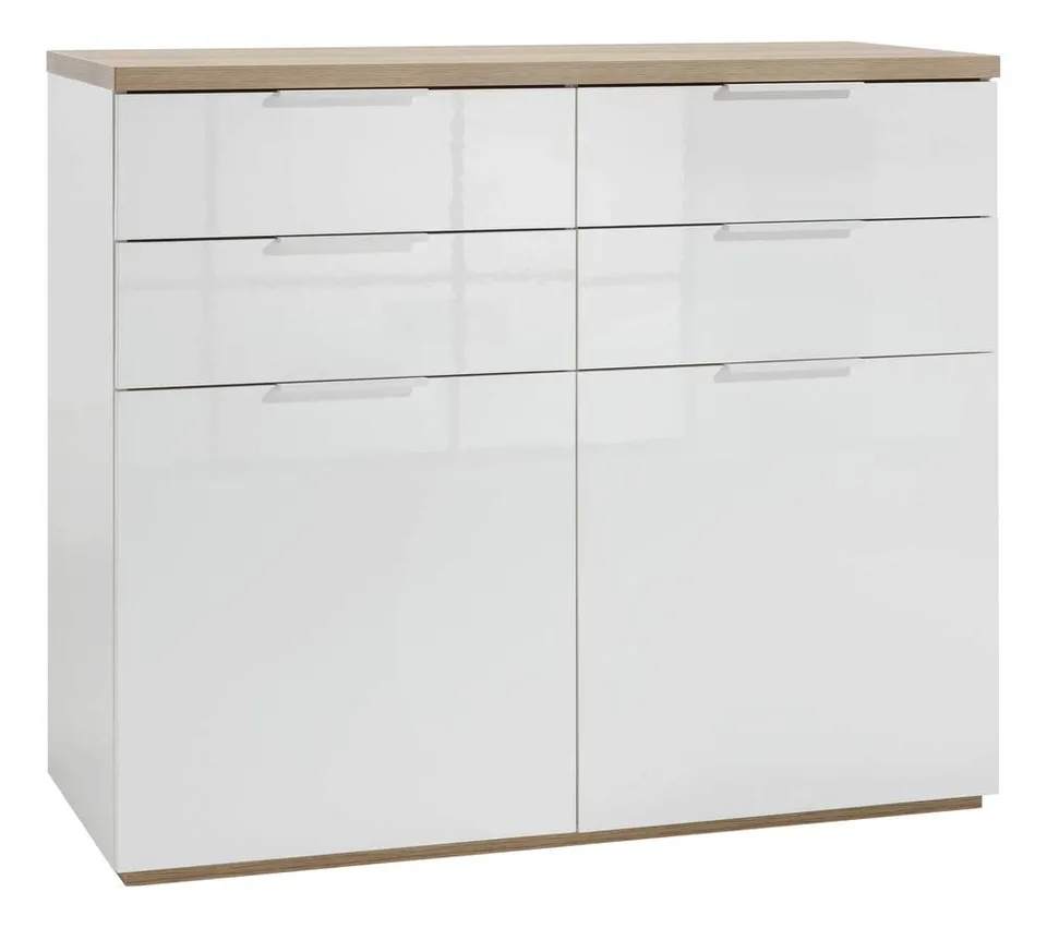 Composad Mundi madia 4 cassetti 2 ante rovere bianco