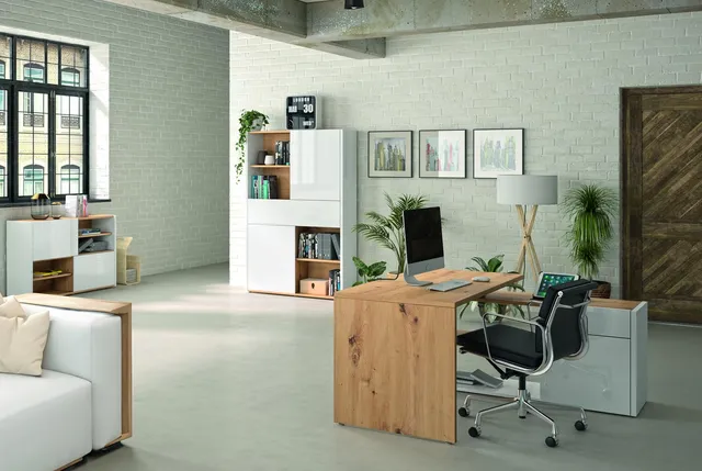 Composad Abile ufficio completo 3 mobili bianco laccato