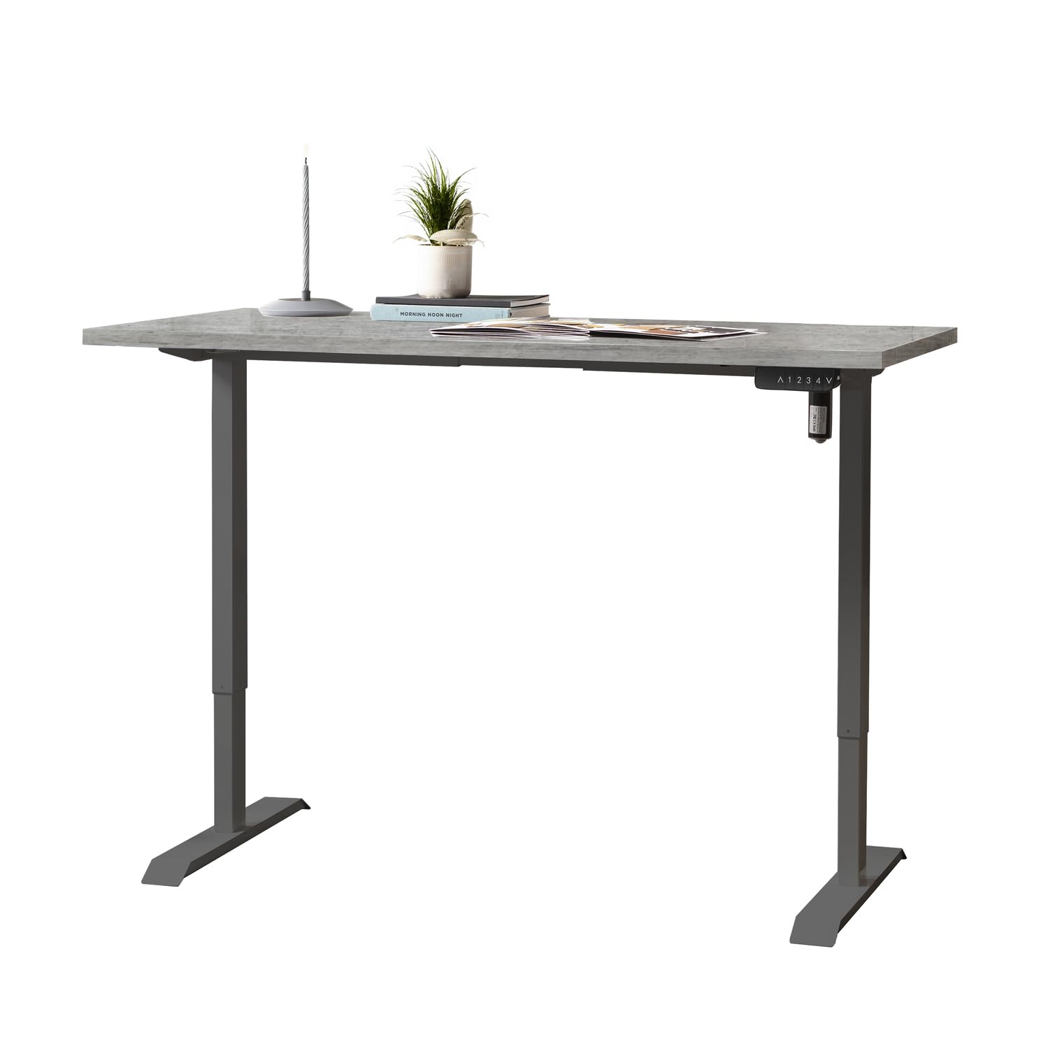 Composad Energia scrivania regolabile 150x69 grigio cemento elettrica