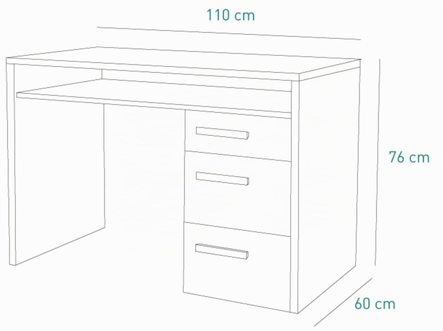 Composad Mipiace scrivania 110 cm cemento bianco