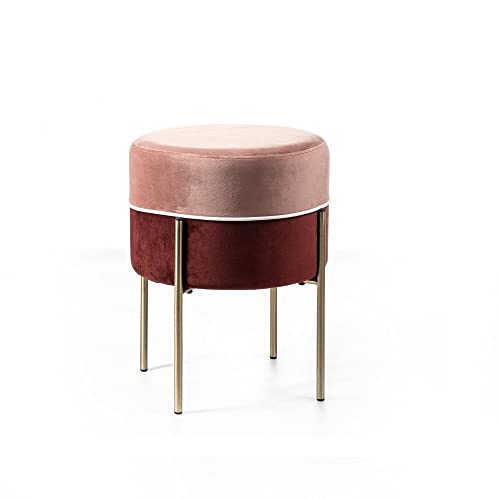 Iperbriko pouf rosa bordeaux velluto 41x41 cm