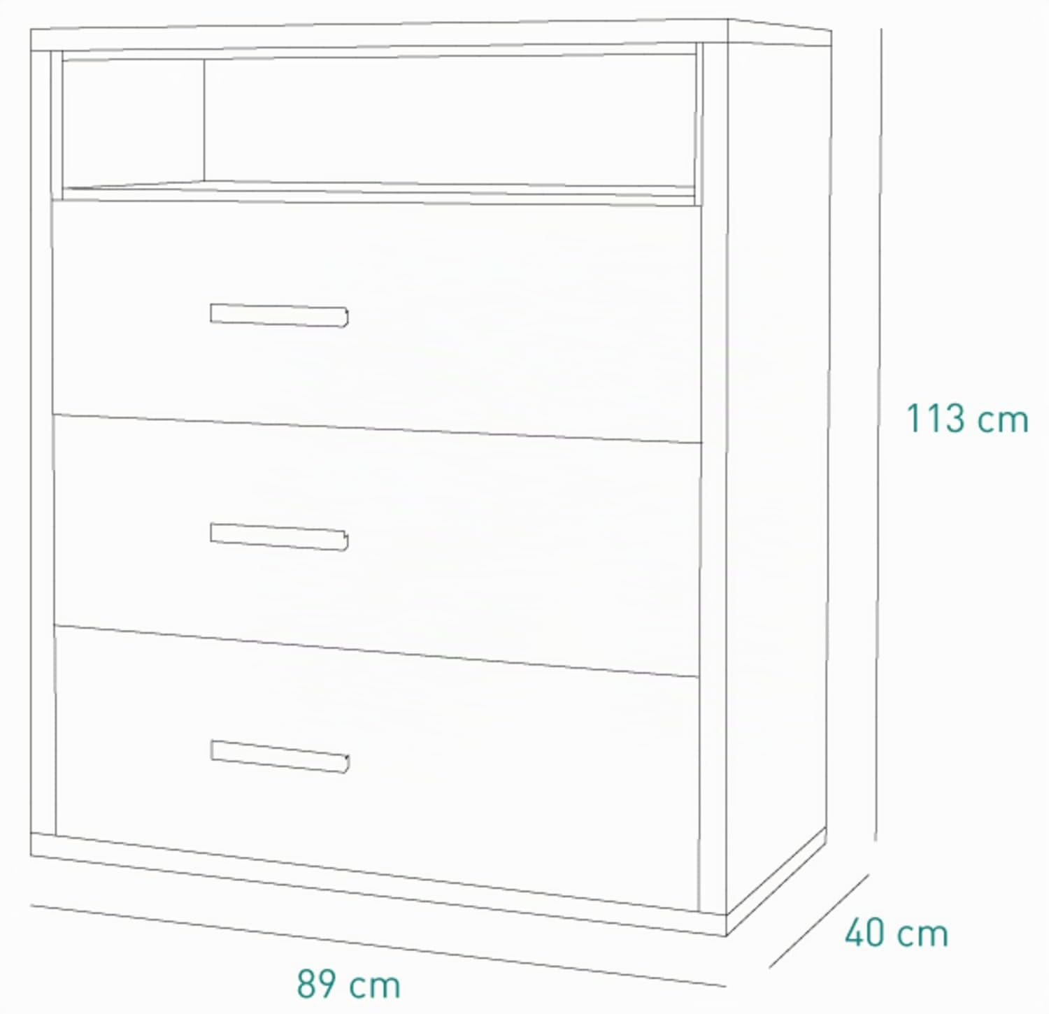Composad MiPiace cassettiera 3 cassetti cemento bianco