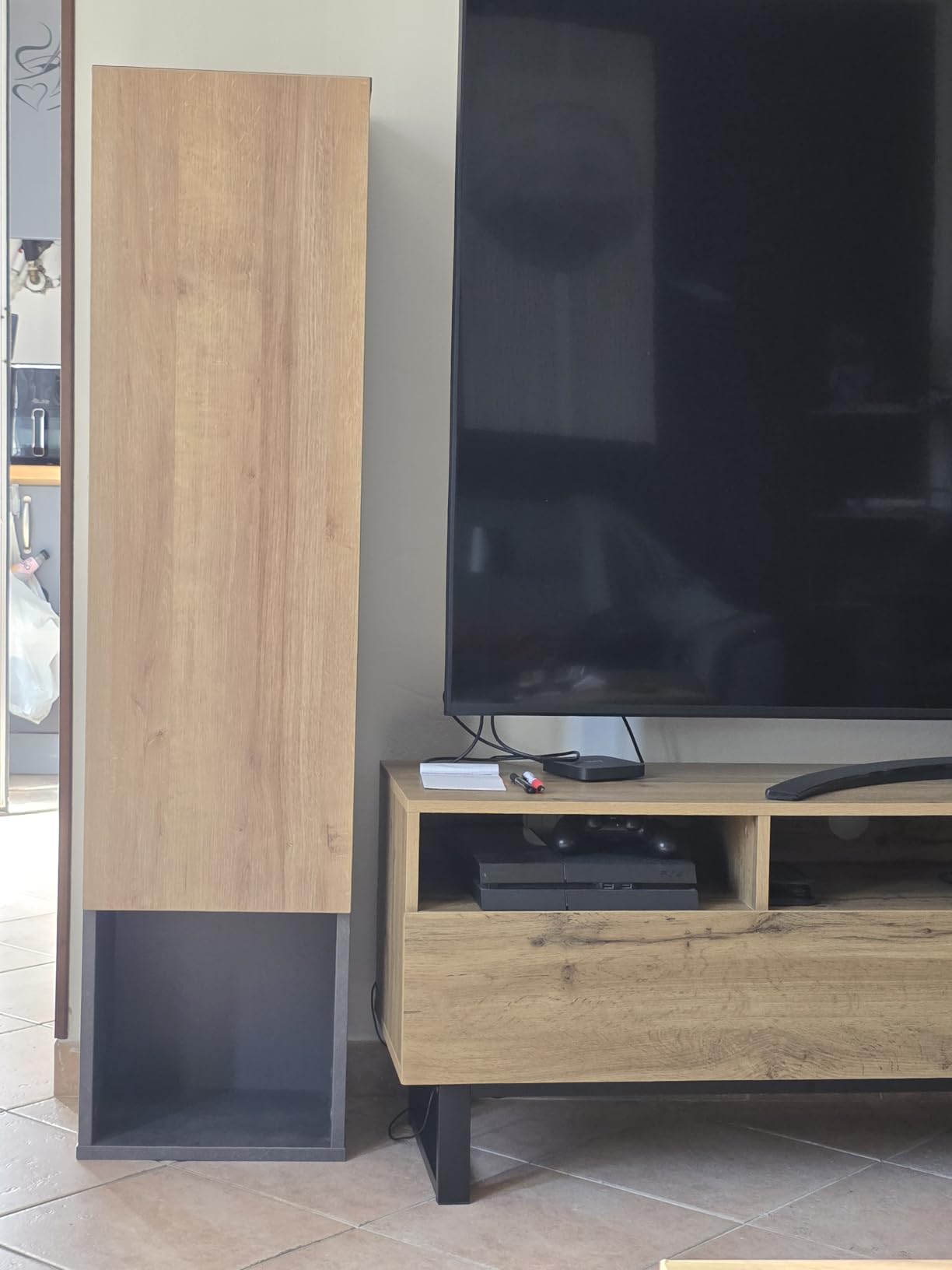 Composad Vittoria Pensile 140x35 rovere grigio 1 anta